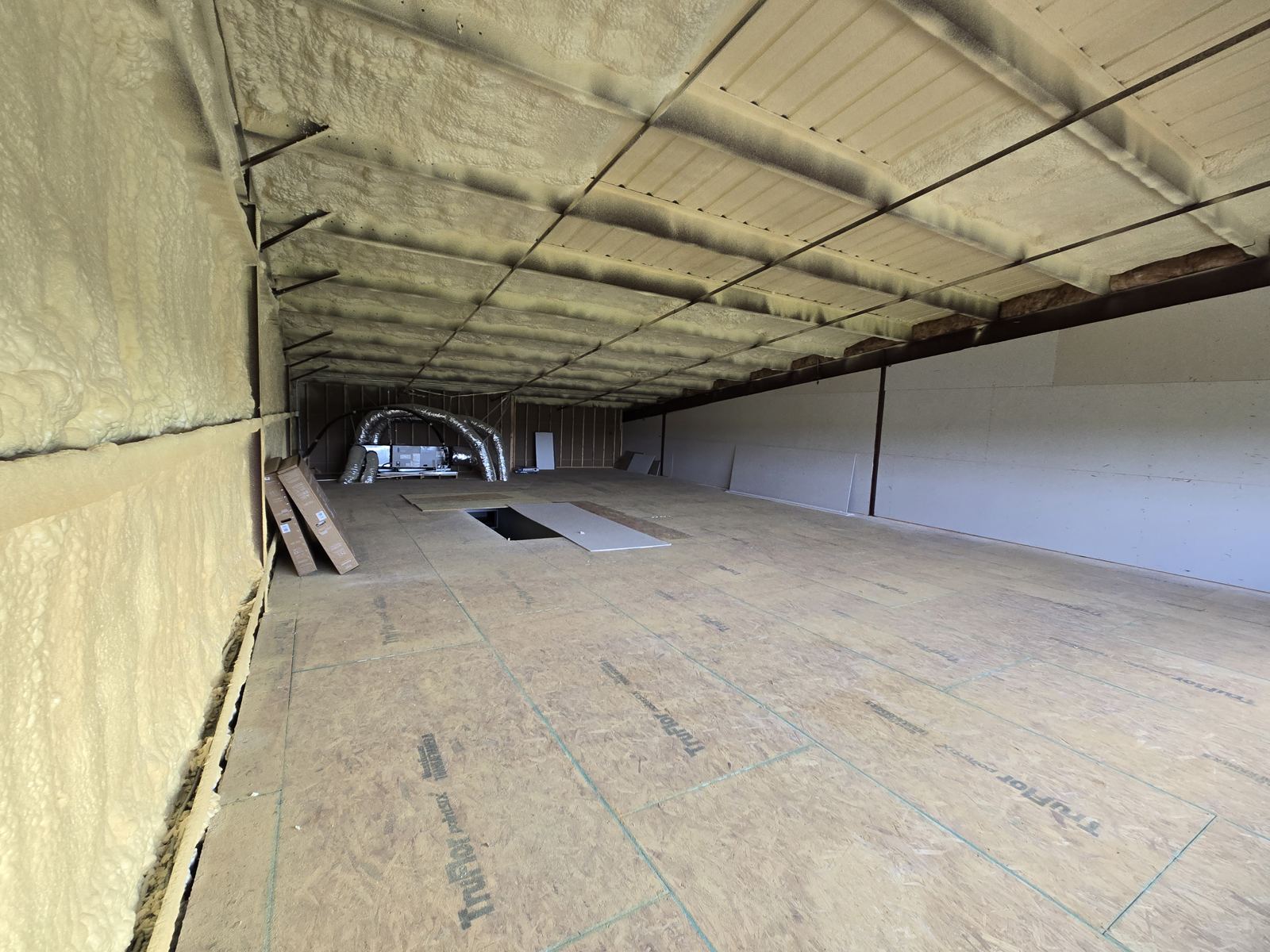 Unfinished, insulated upstairs space ready to build out